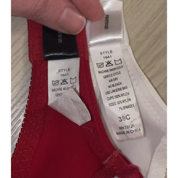 Lot 2 Fredericks Of Hollywood 1641 Balconette Bras Lace Underwire Womens 38C - Picture 7 of 7